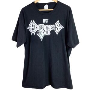 Vintage MTV Headbangers Ball T Shirt Black White 3XL XXXL